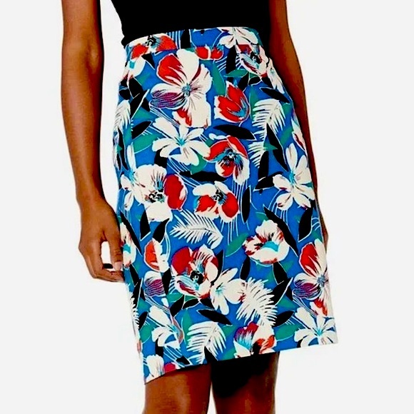 J.CREW || Woman’s  Floral Basketweave Pencil Skirt size 6 - Picture 7 of 8